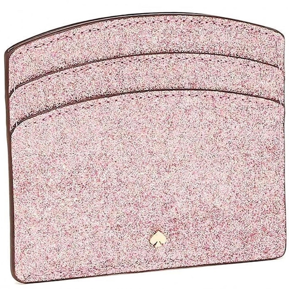 Kate Spade Kate Spade Burgess Court Card holder Rose Gold Pink Glitter NWT